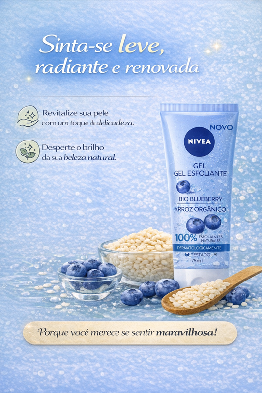 Gel Esfoliante Facial NIVEA Bio Blueberry e Arroz Orgânico
