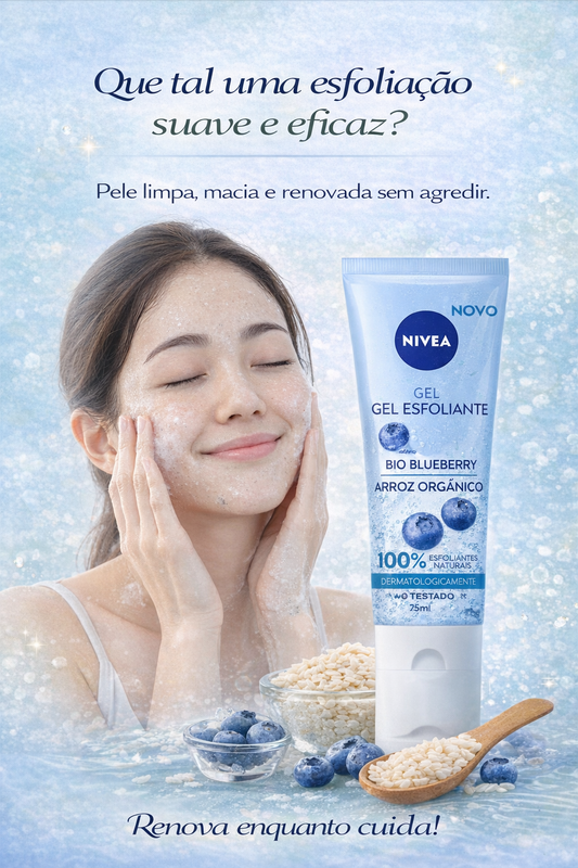 Gel Esfoliante Facial NIVEA Bio Blueberry e Arroz Orgânico